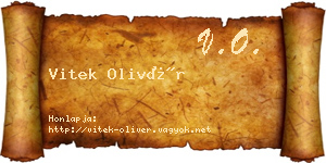 Vitek Olivér névjegykártya